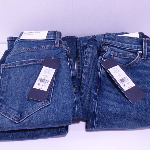 Veronica Beard Beverly High Rise Skinny Flare Jeans 25 NWT 348 Rebel Blue - Picture 13 of 16
